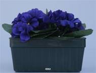 Composition fleurs artificielles cimetière mini jardinière violettes H15 cm L22 cm Aubergine
