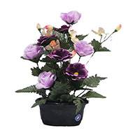 Jardinière fleurs artificielles pour le cimetière roses et anémones Mauve violet