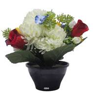 Vasque de Dahlia, Chrysantheme, mini fleurs Crème artificiels pour la toussaint
