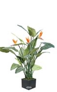 Plante fleurie Strelizia Heliconia artificiel 3 fleurs H 150 cm en pot