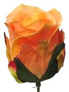 tête de rose Artificielle D 5 cm sur tige idéale mariage Rose-orange