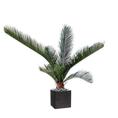 Palmier Cycas Artificiel en pot H 60 cm Vert