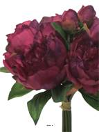 Bouquet de Pivoines factice 8 têtes, D28cm, H34cm, Pourpre - BEST