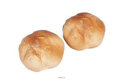 Petite boule de pain artificiel X 2 en Plastique soufflé D 100 mm