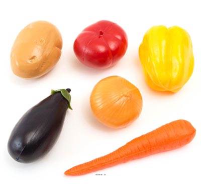 Légumes artificiels assortis en lot de 6 en Plastique soufflé