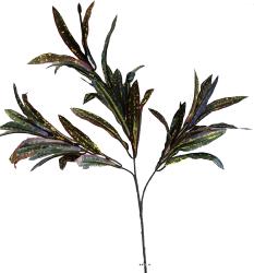 Croton artificiel branche H65cm 3 têtes 45 feuilles en tissu Automne