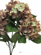 Bouquet d’Hortensia artificiel en branche, H 45 cm Vieux rose - BEST