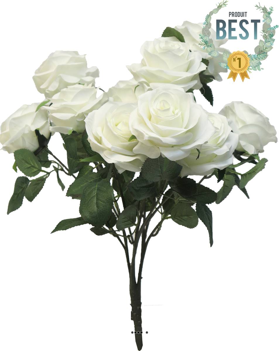 Bouquet de rose Paris artificielle, 10 têtes, H 42 cm | Artificielles.com