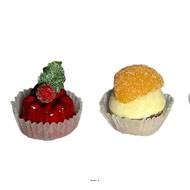 Lot de 4 minis pâtisseries artificielles haut de gamme 