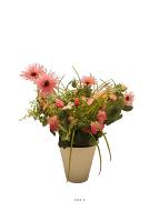 Bouquet de fleurs artificielles en pot H 38 cm  Rose-crème