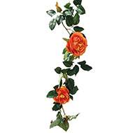 Guirlande de roses orange artificielles L 190 cm 