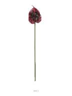 Tige Anthurium artificiel L 66 cm Aubergine