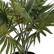Palmier artificiel en pot 10 grandes feuilles H 35 cm