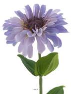 Fleur Zinnia artificielle H 58 cm tête D 12 cm Ultra-réaliste Lavande