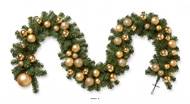 Guirlande de Noël Artificielle Lg 275 cm  Boules Or Pro NF S54-200 - EN71-2 : Décoration Festive Cer
