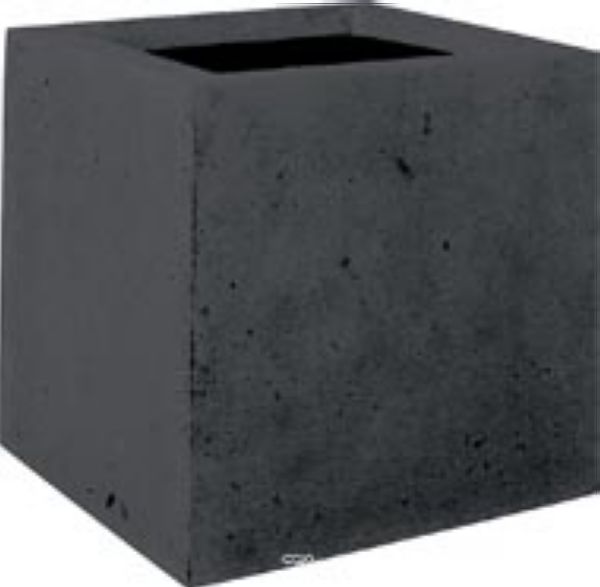 Bac en Polystone Roma Ext. Cube L 30x 30 x H 30 cm Noir
