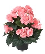 Begonia artificiel Rose tendre en pot H 28 cm superbe qualit