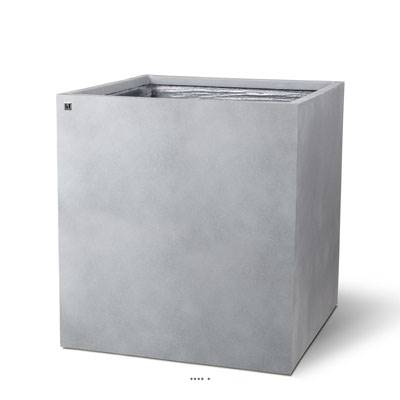 Bac fibres de verre/, composite 60 x 60 cm H64 cm Ext. cube gris clair