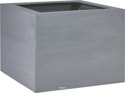 Bac fibres de verre et plastique renforcé 80 x 80 cm H 60 cm Ext. carré gris mat