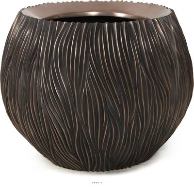 Bac & particules métal Ø120cm H90cm Ext chaudron bronze vague