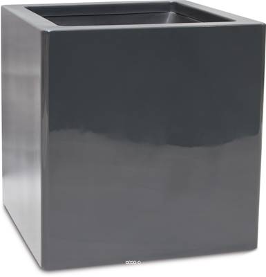 Bac fibres de verre gelcoat 50 x 50 cm H 50 cm Ext. cube gris glossy