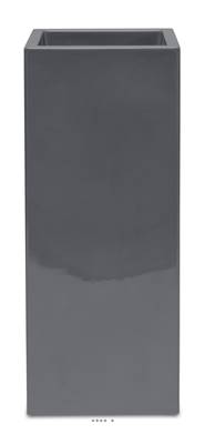 Bac fibres de verre gelcoat 40x40x90 cm Ext. carré haut gris glossy
