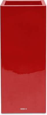 Bac fibres de verre robuste et revêtement gelcoat qualité marine 40 x 40 cm H 90 cm Ext. carré haut rouge rubis