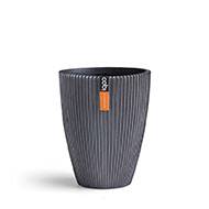 Superbe pot orchidée Groove en plastique H 9 x D 6 cm Noir-blanc