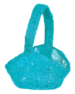 Panier en sisal Turquoise D 13 x 9 x 22 cm