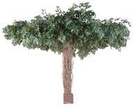 Ficus Artificiel Lianes Umbrella H320 cm D450 cm 25600 feuilles en pot