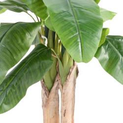 Bananier artificiel en pot 3 Troncs naturel H 132 cm Vert