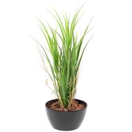 Herbe artificielle en pot très dense et large effet bois H 115 cm Vert