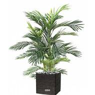 Joli palmier areca artificiel en pot multitroncs H 120 cm Vert