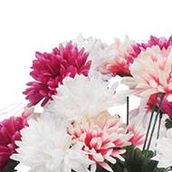 Pot fleurs artificielles pour le cimetière chrysanthèmes pompons Rose soutenu
