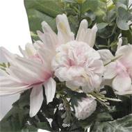 Jardinière pot beton Chrysanthème, Hortensia, Dahlia et eucalyptus Rose-crème