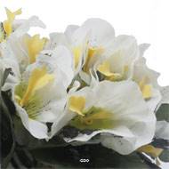Bac carré fleurs artificielles Pensées Crème pour la Toussaint