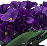 Pot de Violettes fleurs artificielles pour le cimetière H 20 cm D 20 cm Pourpre