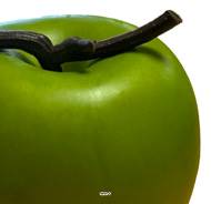 Pomme fruit factice en plastique diamètre 8 cm H 8 cm Vert