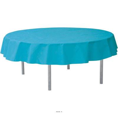 Nappe ronde Turquoise unie Tissu non tissé opaque D 2 40 m