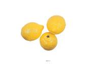 Citron jaune artificiel luxe en lot de 3 Plastique soufflé H 80x60 mm