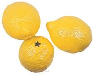 Citron jaune artificiel luxe en lot de 3 Plastique soufflé H 80x60 mm