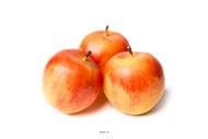 Pomme artificielle Jaune rouge X 3 Plastique soufflé D 80 mm
