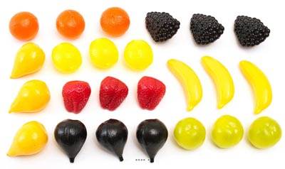 Fruits petits artificiels assortis en lot de 24 en Plastique soufflé