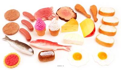 Aliments nourriture assortis en lot de 24 en Plastique soufflé