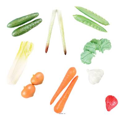 Lot 21 Fruits & légumes artificiels de Printemps en plastique soufflée