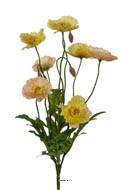 Pavots Coquelicots artificiels en piquet 7 fleurs H35 cm D25 cm Jaune