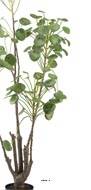 Plante verte oreille d'éléphant factice sur pied en pot H120cm, D52cm