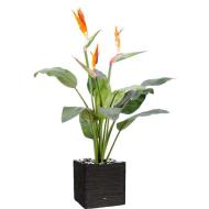 Strelitzia artificiel en pot à 3 fleurs H98 cm