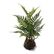 Kokedama plante suspendue artificielle fougère H 38 cm 