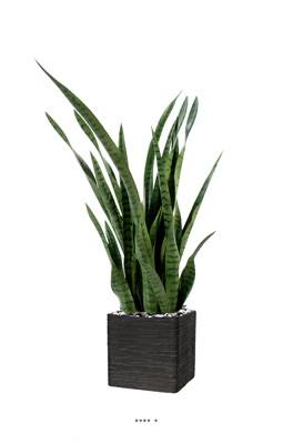 Sansevieria artificiel en pot H 110 cm en plastique haut de gamme